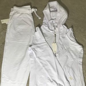 White jogging suit